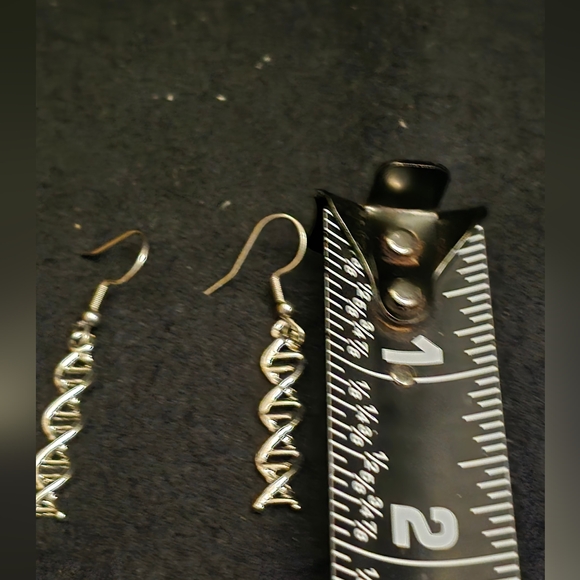 Twisting Silver Helix Earrings - Picture 4 of 4